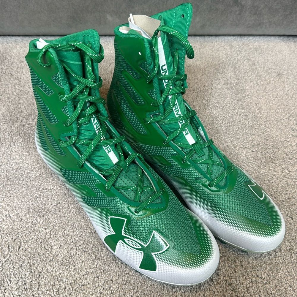 Men’s Under Armour Highlight MC Green Football Cleats Size 13 3000177-103 NEW